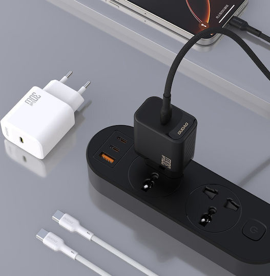 Dudao Φορτιστής GaN με Θύρα USB-C και Καλώδιο USB-C - USB-C 30W Power Delivery Μαύρος (A27PCEU)