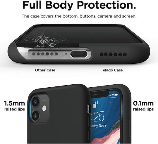 Elago Umschlag Rückseite Silikon / Kunststoff Schwarz (iPhone 11)
