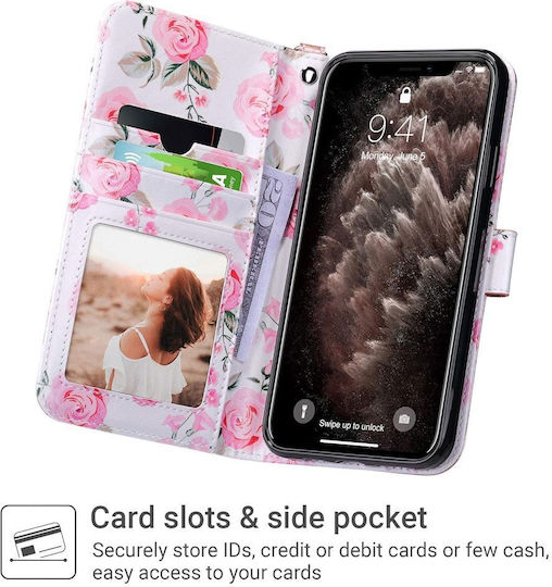 Wallet Piele artificială / Piele / Silicon Rose Gold (iPhone 13 Pro Max)