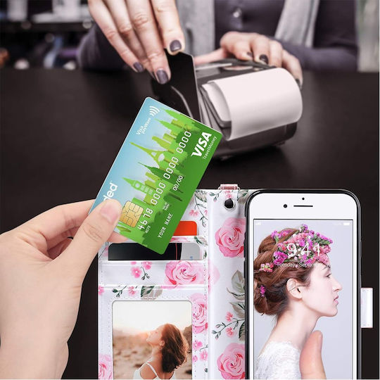 Wallet Δερματίνης / Δερμάτινο / Σιλικόνης Ροζ Χρυσό (iPhone 8/7)