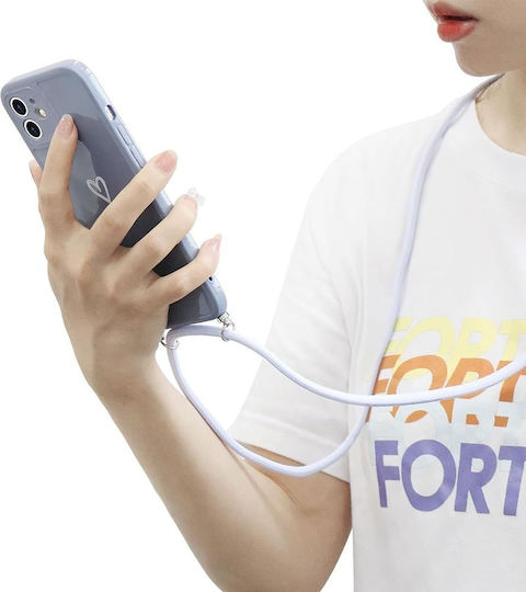 Задна корица Силикон с Каишка Сив (iPhone 12)