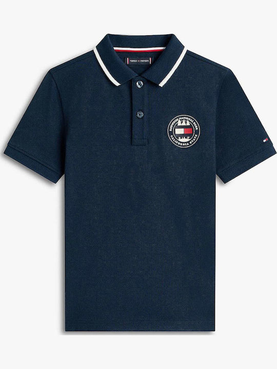 Kids Short-sleeved Polo Dark Blue