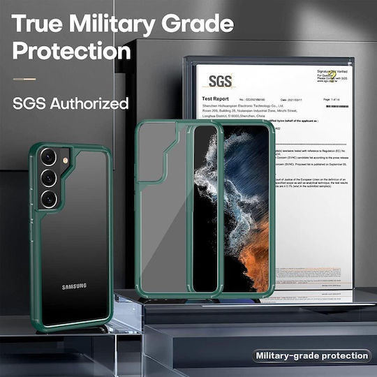 Jup 7828321 8865-31 Калъф + Протектори Комплект Samsung Galaxy S22 Plus 360 Градусова Защита 6 В 1 TPU Тъмнозелен