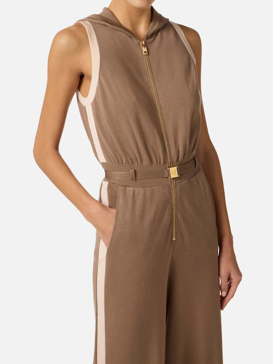 Women's Sleeveless One-piece Suit Brown