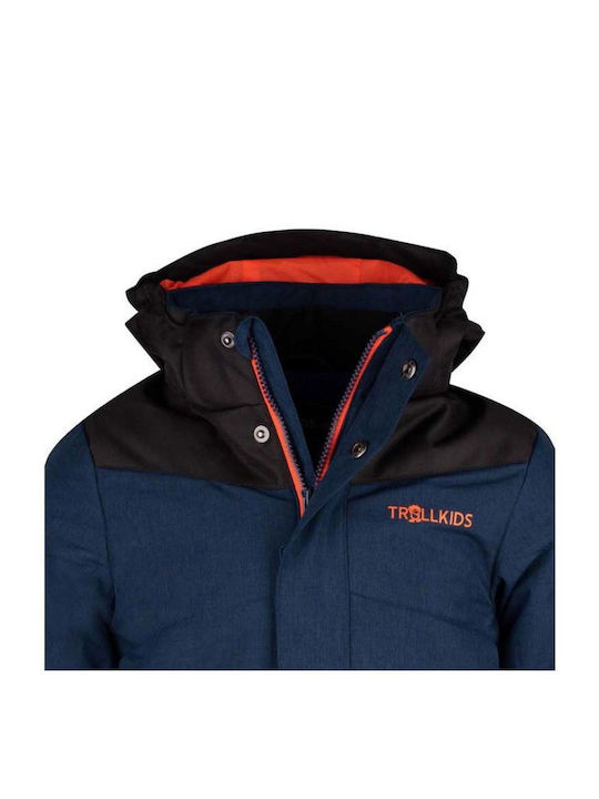 Wasserdicht Kinder Freizeitjacke Winddicht mit Kapuze Marineblau