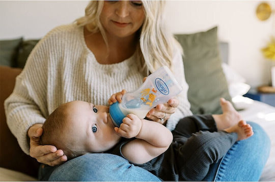 Dr. Brown's Plastic Baby Bottle Options Anti-Colic with Silicone Nipple for 0+, 0+ m, months Blue 270ml