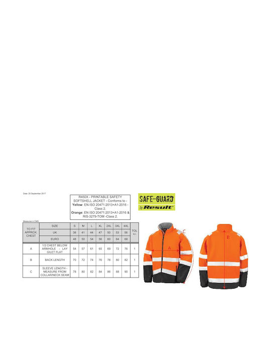Result Arbeitsjacke Reflektierend Softshell Orange
