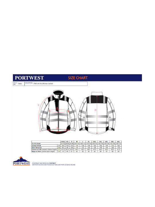 Portwest Μπουφάν Εργασίας Ανακλαστικό Softshell με Αφαιρούμενη Επένδυση και Αποσπώμενη Κουκούλα Πορτοκαλί