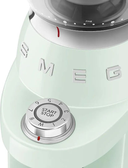 Smeg Electric Coffee Grinder 150W with Grain Capacity 240g and 15 Grind Levels Turquoise