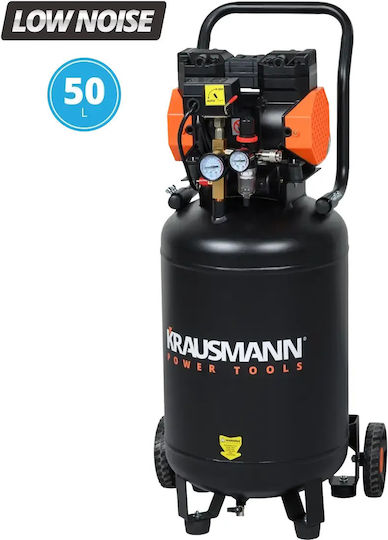 Krausmann Cu o singură fază Compresor de aer 80dB cu Putere 2.2hp și Rezervor de aer 50lt 6740