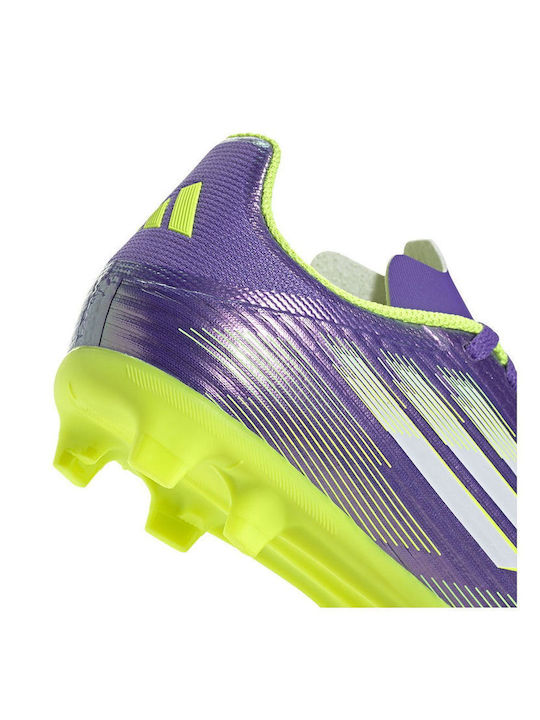 F50 League FG/MG Ghete De Fotbal Pentru Copii Cu Crampoane Purple Rush / Cloud White / Lucid Lemon