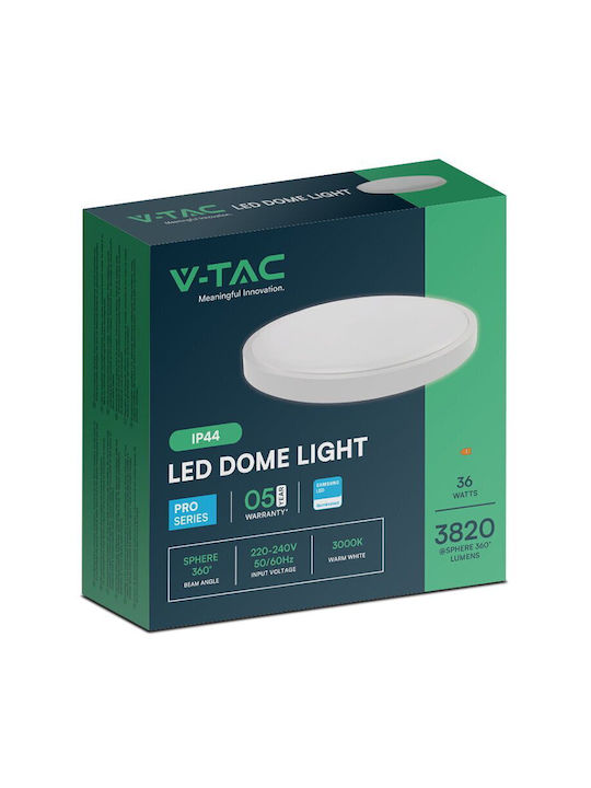 V-TAC Deckenleuchte Badezimmer Weiß mit Integrierter LED