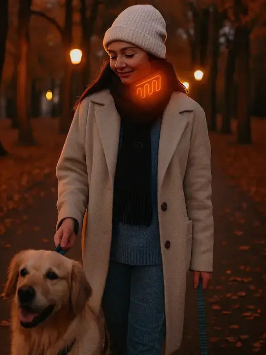 Fular din lână pentru femei Fleece Negru
