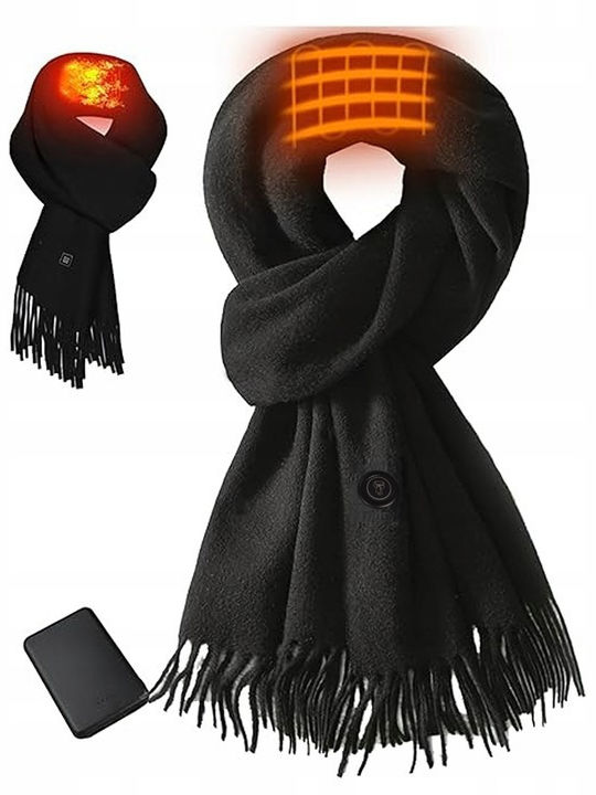 Fular din lână pentru femei Fleece Negru