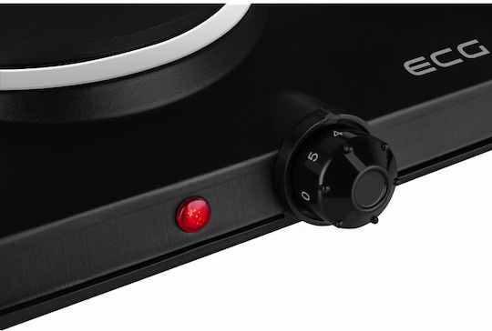 ECG Countertop Burner Emaille Double Schwarz