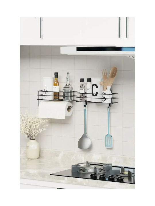 SteweHome Wall Wooden Shelf 30x10cm 2 Pieces Black