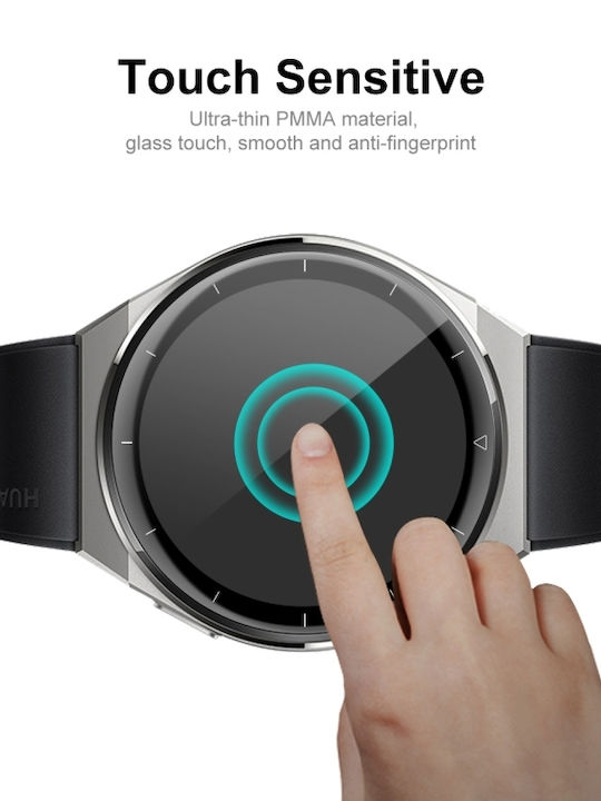 2 Pieces Huawei Watch GT 3 Pro 46mm Enkay 3D Full Coverage Soft PC Edge + PMMA HD Screen Watch Film