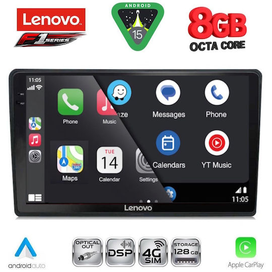 Lenovo Car Audio System for Audi A4 2002-2008 (Bluetooth/USB/WiFi/GPS/Apple-Carplay/Android-Auto) with Touch Screen 9"