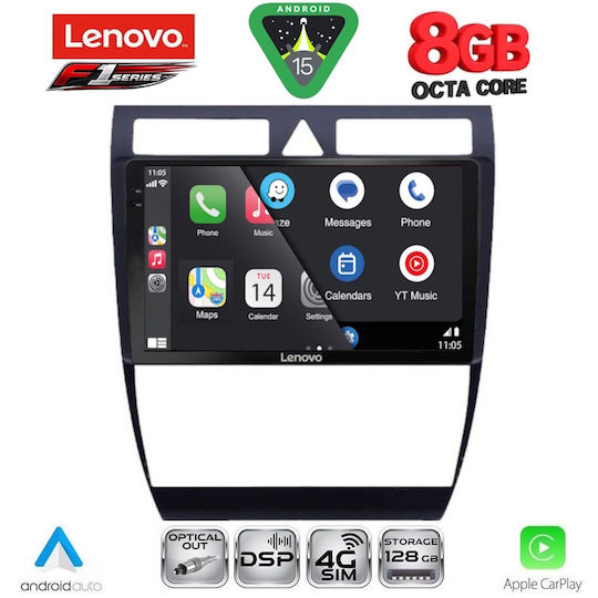 Lenovo Ηχοσύστημα Αυτοκινήτου για Audi A6 1998-2005 (Bluetooth/USB/WiFi/GPS/Apple-Carplay/Android-Auto) με Οθόνη Αφής 9"