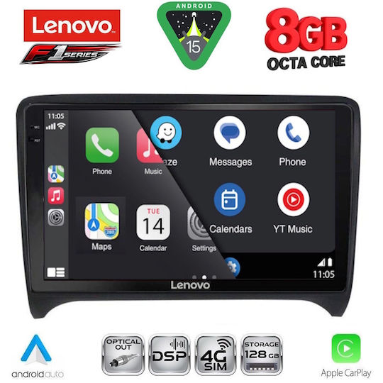 Lenovo Car Audio System for Audi TT 2007-2015 (Bluetooth/USB/WiFi/GPS/Apple-Carplay/Android-Auto) with Touch Screen 9"