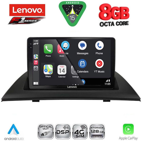 Lenovo Ηχοσύστημα Αυτοκινήτου για BMW X3 (E83) 2003-2010 (Bluetooth/USB/WiFi/GPS/Apple-Carplay/Android-Auto) με Οθόνη Αφής 9"