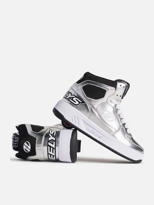 Παιδικά Sneakers High με Ροδάκια Ασημί