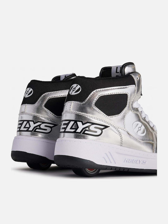 Παιδικά Sneakers High με Ροδάκια Ασημί