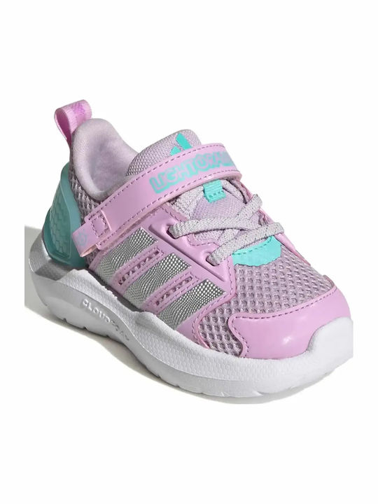 Kids Sports Running Shoes with Hoop & Loop Closure Pink
