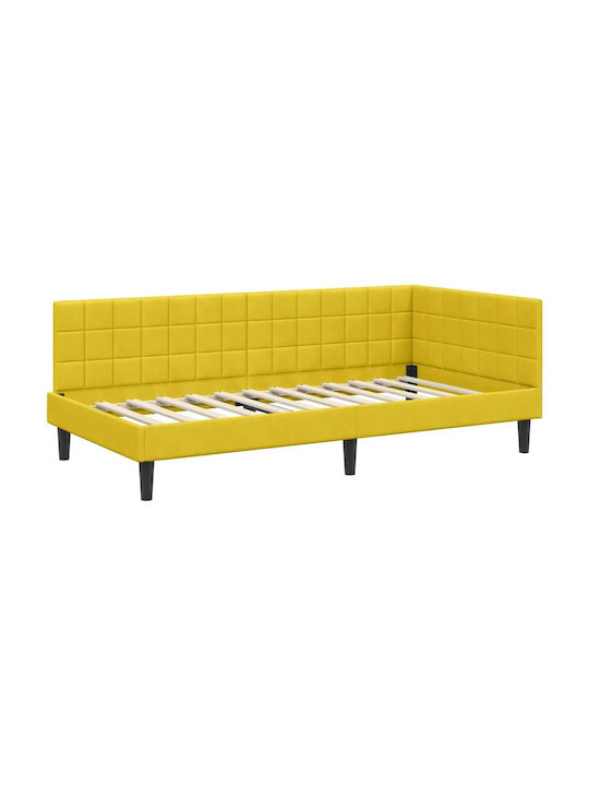 Einzelbett Mit Samt Gelbe Samt Mit Lattenrost & Matratze 94x190cm