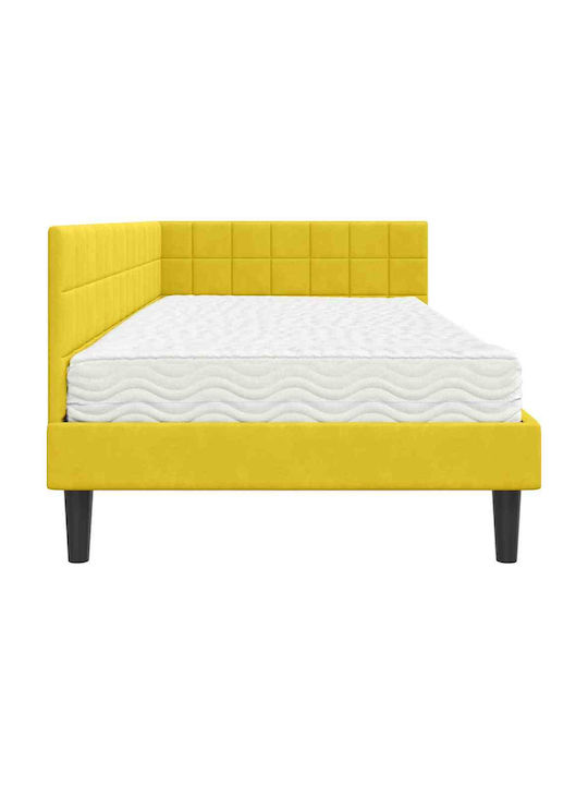 Einzelbett Mit Samt Gelbe Samt Mit Lattenrost & Matratze 94x190cm