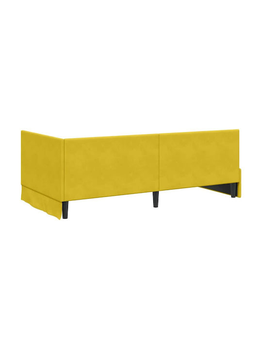 Einzelbett Mit Samt Gelb Samt Mit Lattenrost & Matratze 94x200cm