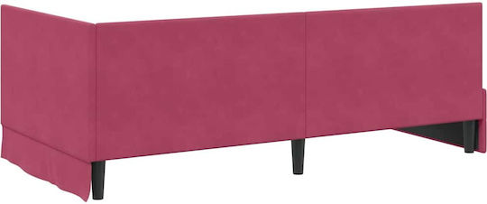 Einzelbett Mit Samt Grün Samt Rot Mit Lattenrost & Matratze 100x200cm
