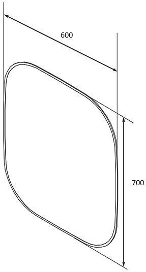 Ebir Iluminacion Οβάλ Καθρέπτης Μπάνιου Led από Μέταλλο 60x70cm Μαύρος