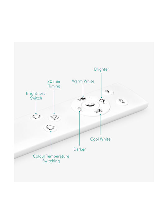 Navaris Ceiling Mount Light Gray with Integrated LED and Remote Control