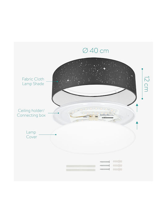 Navaris Ceiling Mount Light Gray with Integrated LED and Remote Control