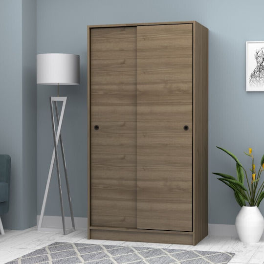 Doppeltür Kleiderschrank Schieben Misra Walnut 94x52x182cm