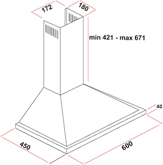 Silifo Απορροφητήρας Καμινάδα 60cm Inox