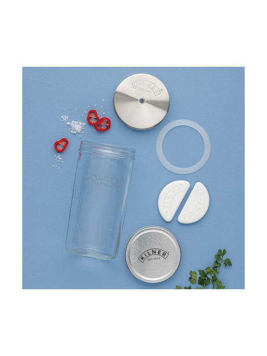 KIlner Βάζο Γενικής Χρήσης με Καπάκι Μεταλλικό Διάφανο 1000ml