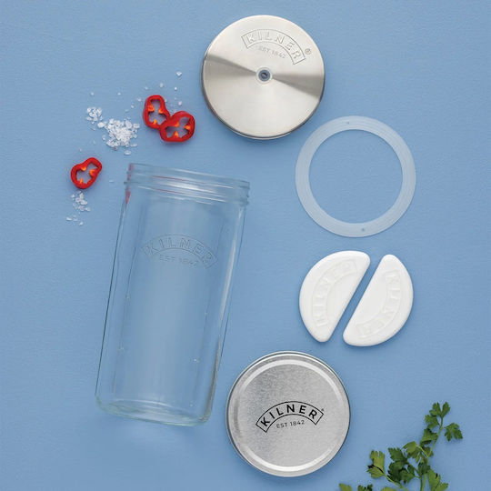 KIlner Βάζο Γενικής Χρήσης με Καπάκι Μεταλλικό Διάφανο 1000ml