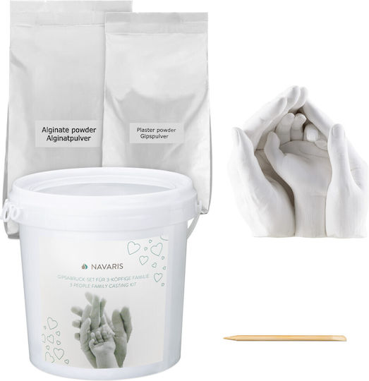 Navaris Kit De Turnare 3d Pentru Familie Găleată 4.2l 680g Alginați + 1200g Ipsos Alginați Multicolori Ipsos