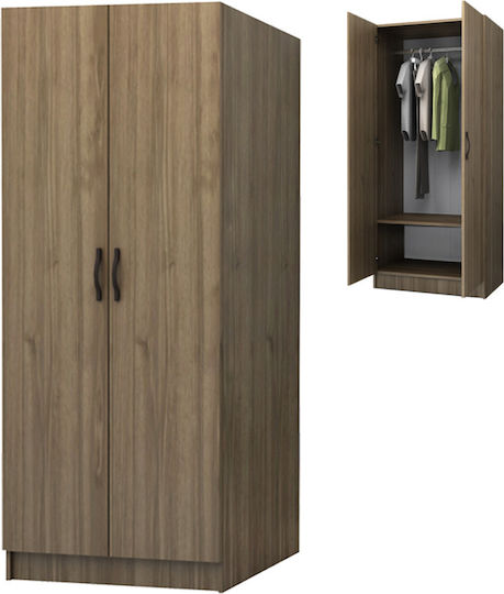 Double Door Wardrobe Vivian Walnut 80x51.8x181cm