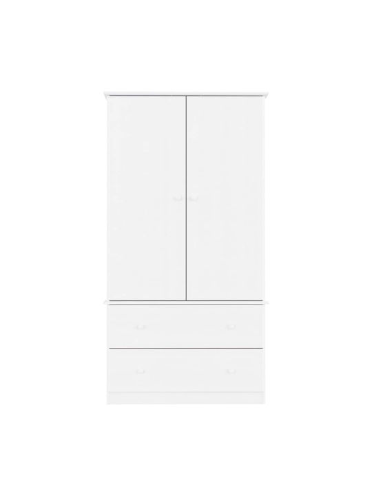 Δίφυλλη Ντουλάπα Λευκή 90x55x170cm