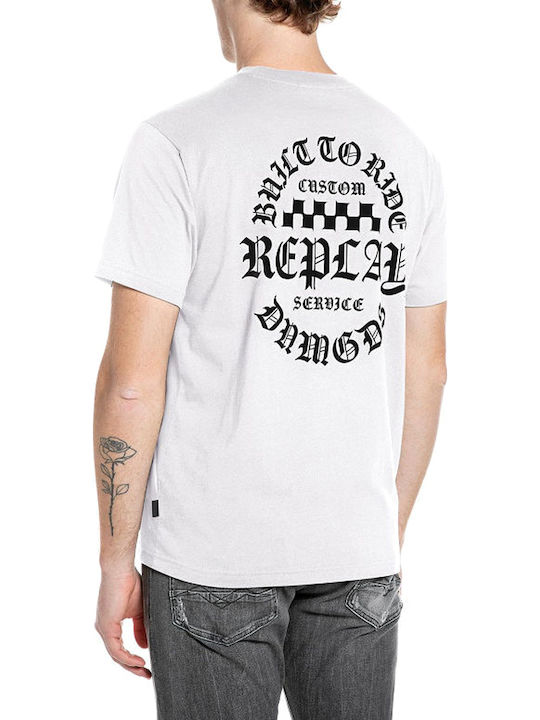 Replay T-shirt Ecru-black