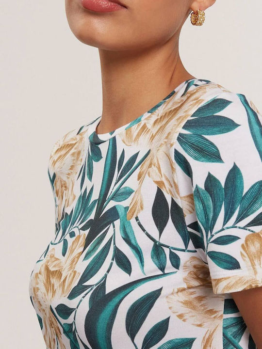 Women's T-shirt Floral Cream