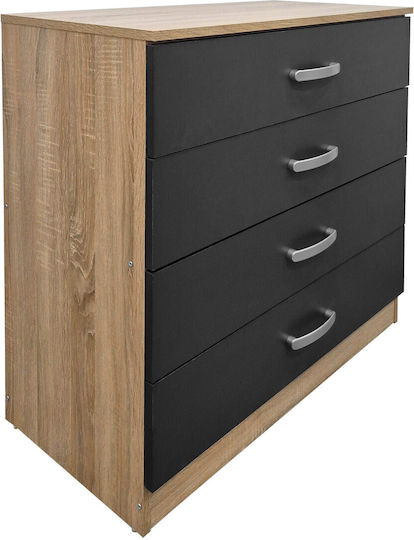 Bedroom Furniture Set Athos Sonoma Anthracite with Mattress 90x190cm 3pcs