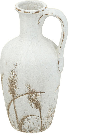 Artekko Βάζο Κεραμικό Λευκό Φ17xΥ34cm