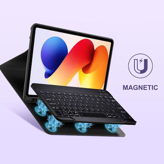 Tech-Protect Flip Cover με Πληκτρολόγιο στα International English Μαύρη (Xiaomi Poco Pad M1, Redmi Pad 2 Pro 12.1)