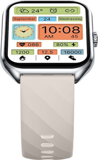Zeblaze GTS 4 Aluminium 39mm Smartwatch mit Pulsmesser (Silber)