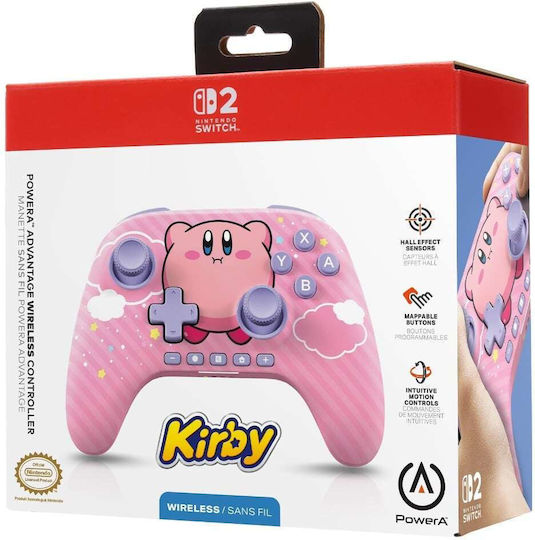PowerA Kirby Puff Ασύρματο Gamepad για Switch 2 Ροζ
