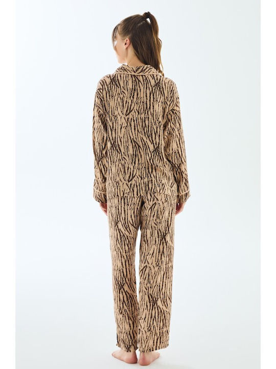 GoldenBay Winter Women's Pyjama Set Brown
